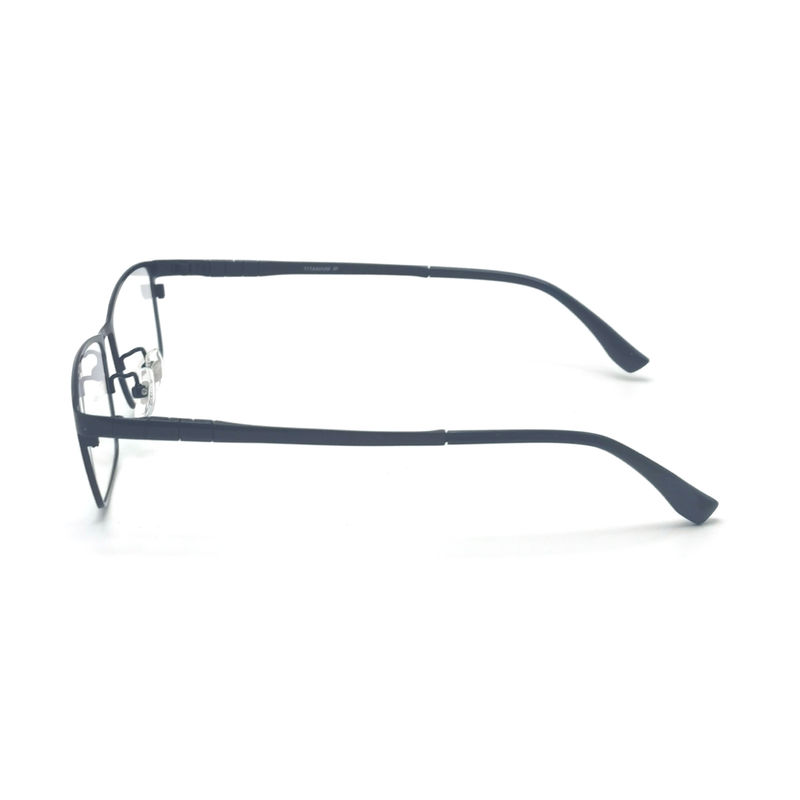 TD061 Elegante montatura in titanio per occhiali con forma semirimetrica e disegno rettangolare
