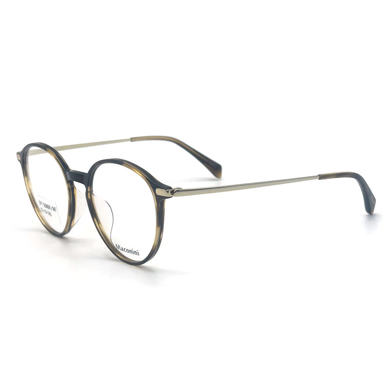 OPT SUN001 Cornice ottica in acetato con tempie ad alta elasticità stile rotondo alla moda aspetto alla moda