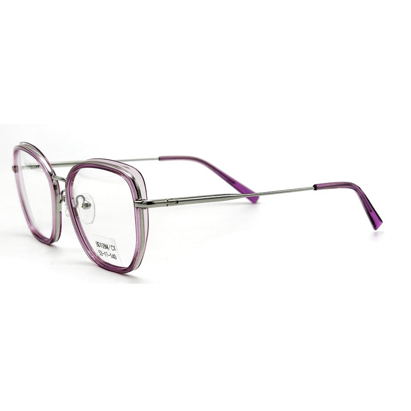 BD138M Occhiali in acetato di metallo in stile vintage quadrato personalizzato per donne