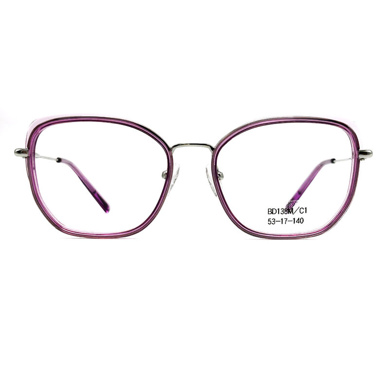 BD138M Occhiali in acetato di metallo in stile vintage quadrato personalizzato per donne