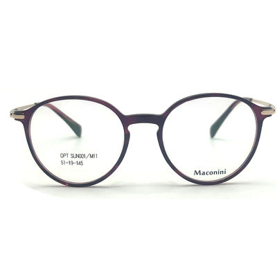 Buon prezzo OPT SUN001 Cornice ottica in acetato con tempie ad alta elasticità stile rotondo alla moda aspetto alla moda in linea
