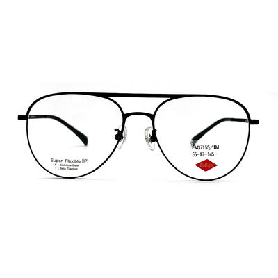 Buon prezzo FMS7155 Unisex Pilot Eye Shape Fronte in acciaio inossidabile con tempie in titanio in linea